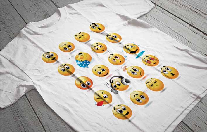 Regular Fit Printed T-Shirt Emoji