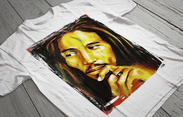 Regular Fit Printed T-Shirt Bob Marley