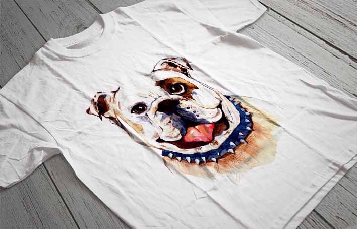 Regular Fit Printed T-Shirt Bulldog