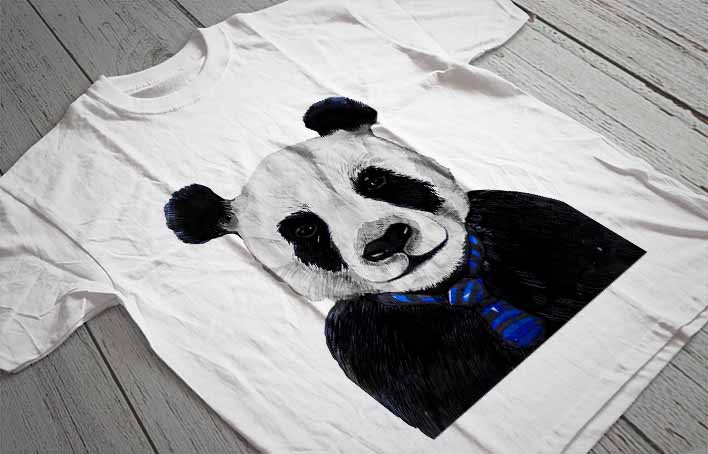Regular Fit Printed T-Shirt Panda