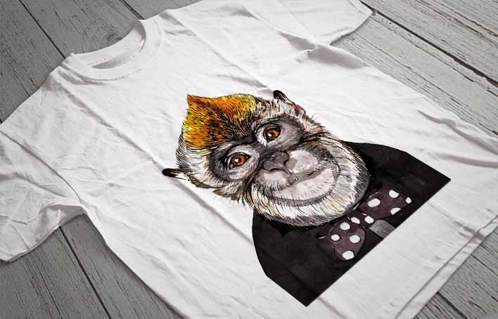Regular Fit Printed T-Shirt Monkey