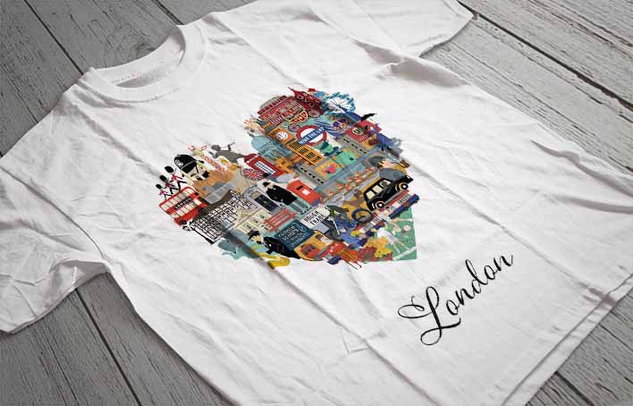 Regular Fit Printed T-Shirt London Heart