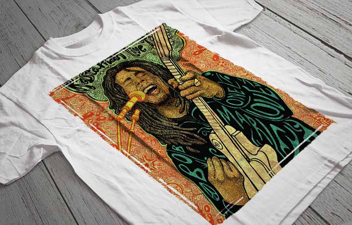 Regular Fit Printed T-Shirt Bob Marley