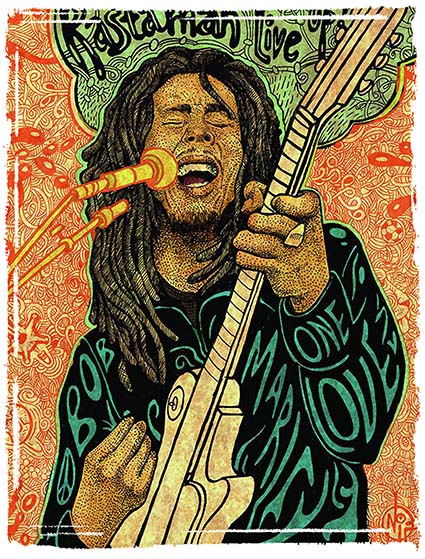 Regular Fit Printed T-Shirt Bob Marley — image 6