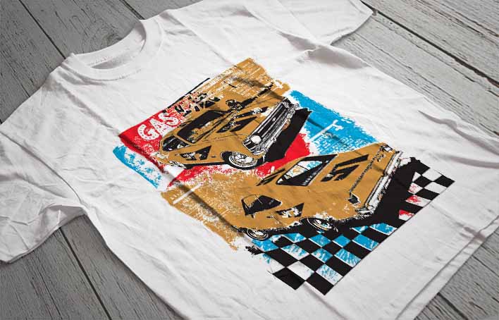 Regular Fit Printed T-Shirt Racing Car