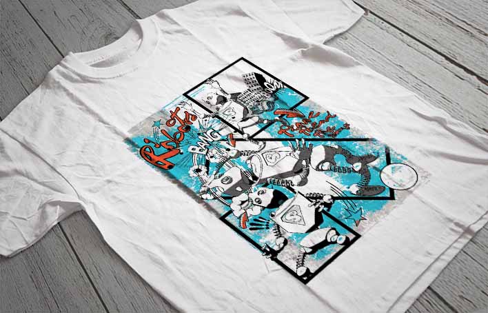 Regular Fit Printed T-Shirt Robot