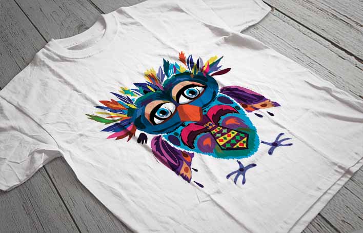 Regular Fit Printed T-Shirt Owl