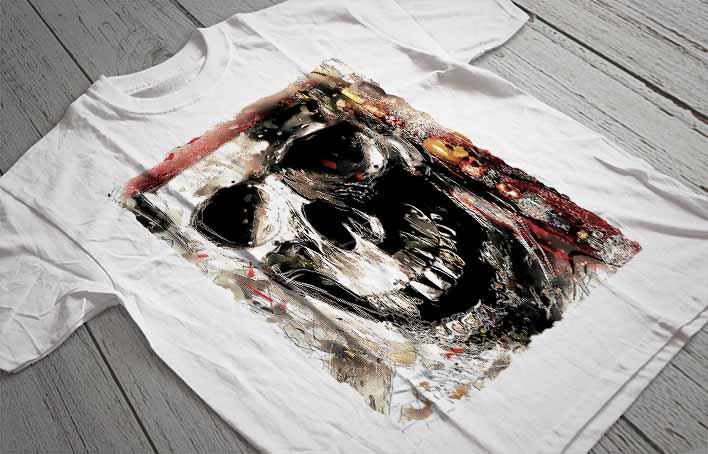 Regular Fit Printed T-Shirt Skull