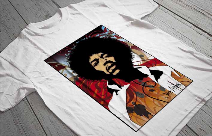 Regular Fit Printed T-Shirt Jimi Hendrix — Custom photo on canvas