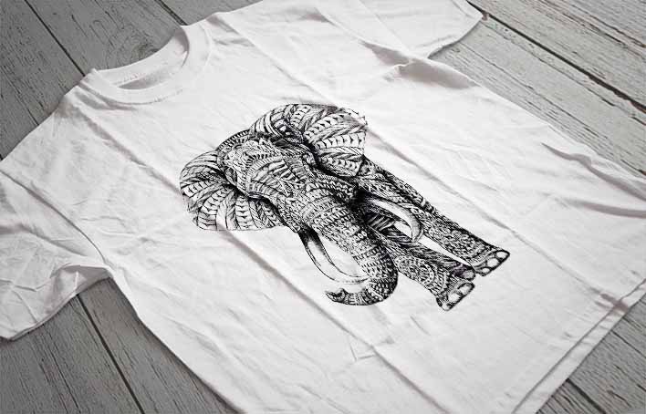 Regular Fit Printed T-Shirt Elephant