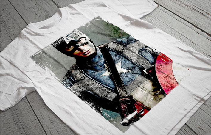 Regular Fit Printed T-Shirt Captain America