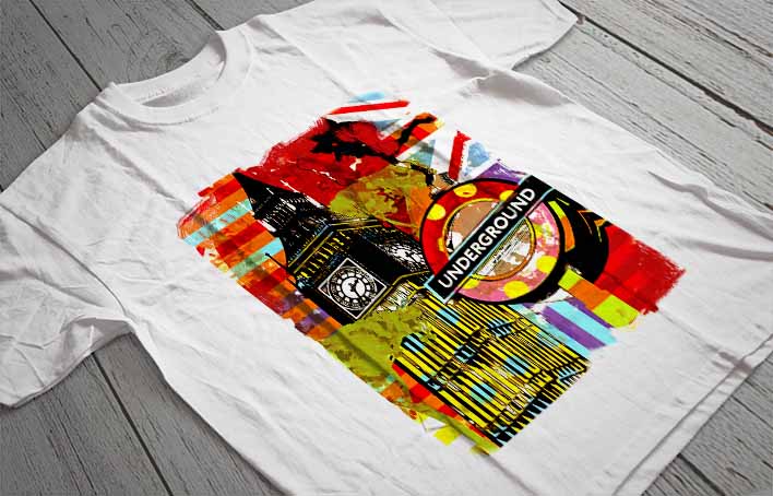 Regular Fit Printed T-Shirt London Big Ben Underground