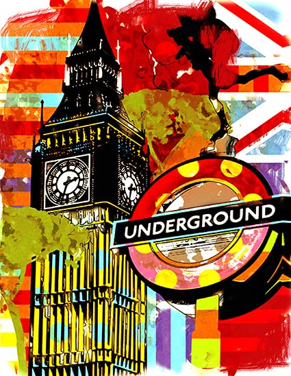 Regular Fit Printed T-Shirt London Big Ben Underground — image 6
