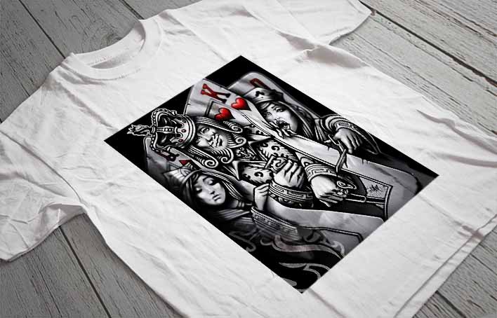 Regular Fit Printed T-Shirt Playing Cards