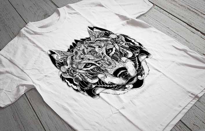 Regular Fit Printed T-Shirt Wolf — New arrival canvas wall art