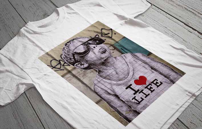 Regular Fit Printed T-Shirt Banksy I Love Life