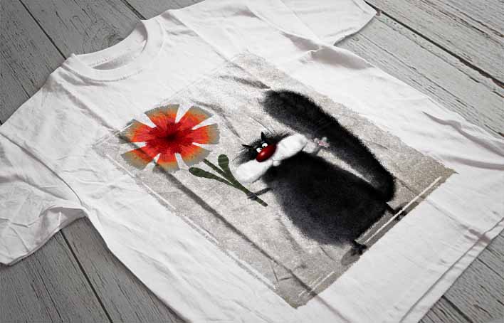 Regular Fit Printed T-Shirt Cat