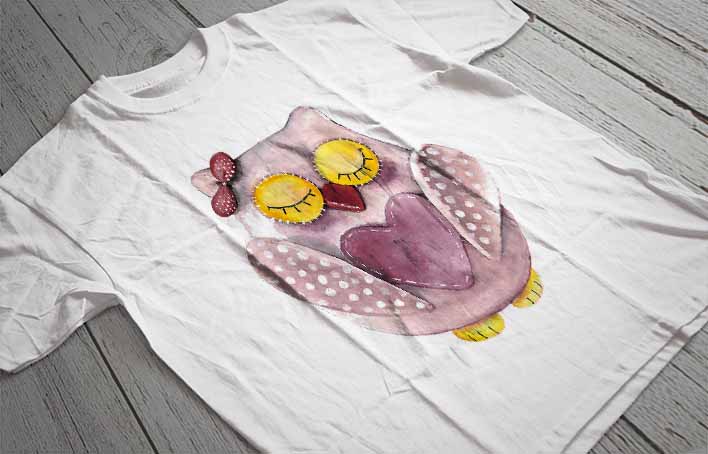 Regular Fit Printed T-Shirt Owl