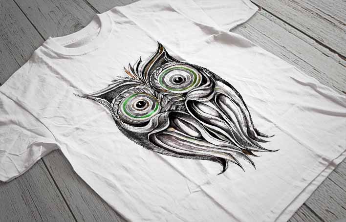 Regular Fit Printed T-Shirt Owl