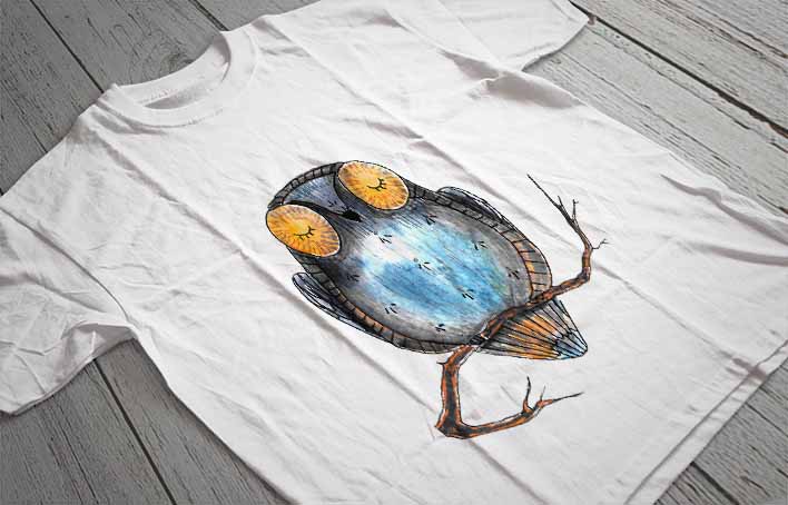 Regular Fit Printed T-Shirt Owl