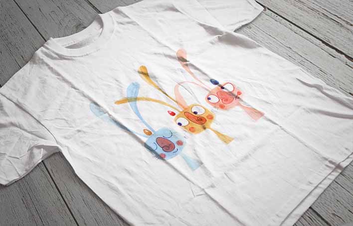 Regular Fit Printed T-Shirt Rabbits
