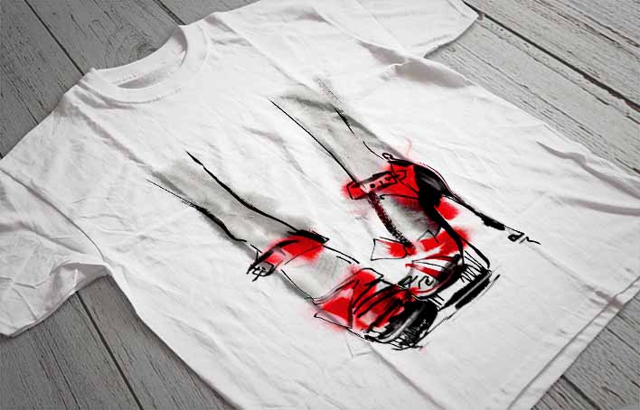 Regular Fit Printed T-Shirt Shoes