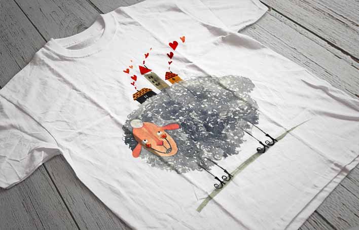 Regular Fit Printed T-Shirt Sheep