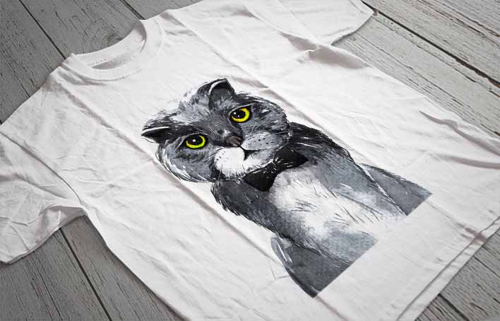 Regular Fit Printed T-Shirt Cat