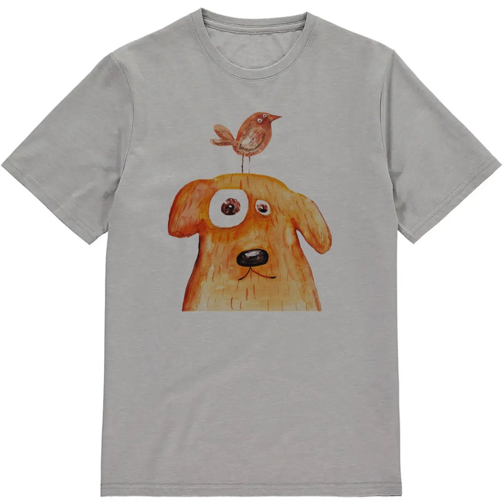 Regular Fit Printed T-Shirt Dog and Bird — image 3