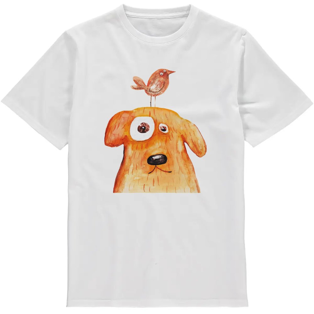 Regular Fit Printed T-Shirt Dog and Bird — image 2