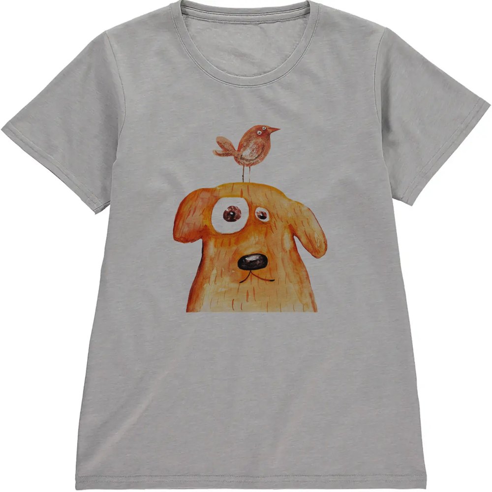 Regular Fit Printed T-Shirt Dog and Bird — image 5