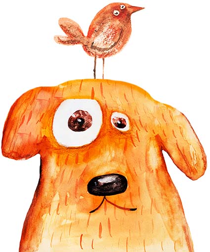 Regular Fit Printed T-Shirt Dog and Bird — image 6