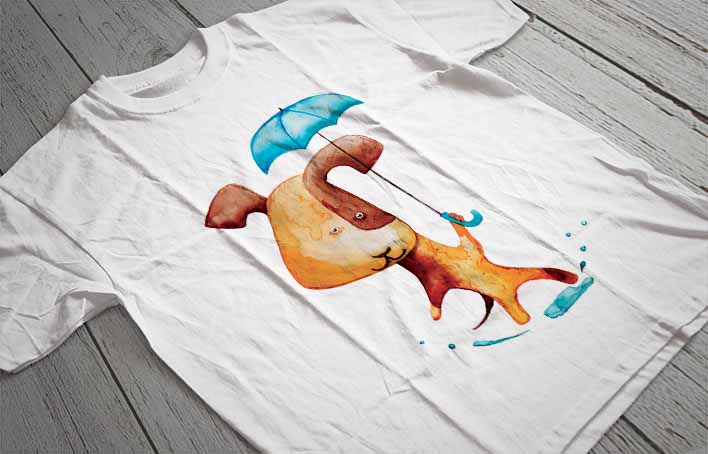 Regular Fit Printed T-Shirt Dog
