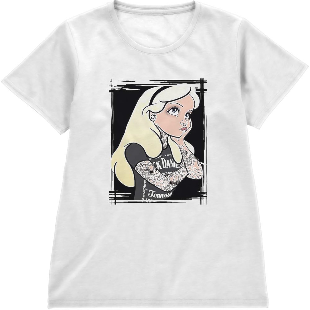 Regular Fit Printed T-Shirt Alice in Wonderland with Tattoos — image 4