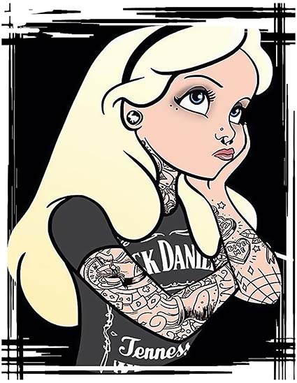 Regular Fit Printed T-Shirt Alice in Wonderland with Tattoos — image 6