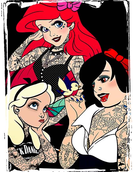 Regular Fit Printed T-Shirt Disney Princesses with Tattoos — image 6