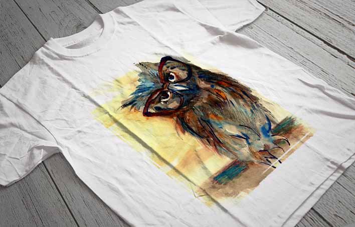 Regular Fit Printed T-Shirt Owl