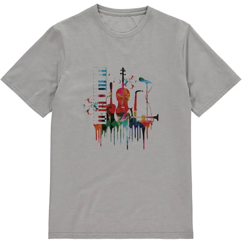 Regular Fit Printed T-Shirt Musical Instruments — image 3