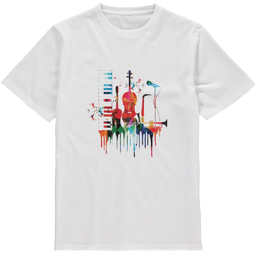 Regular Fit Printed T-Shirt Musical Instruments — image 2