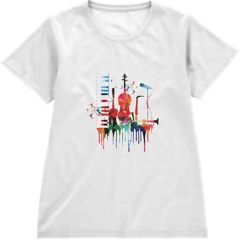 Regular Fit Printed T-Shirt Musical Instruments — image 4