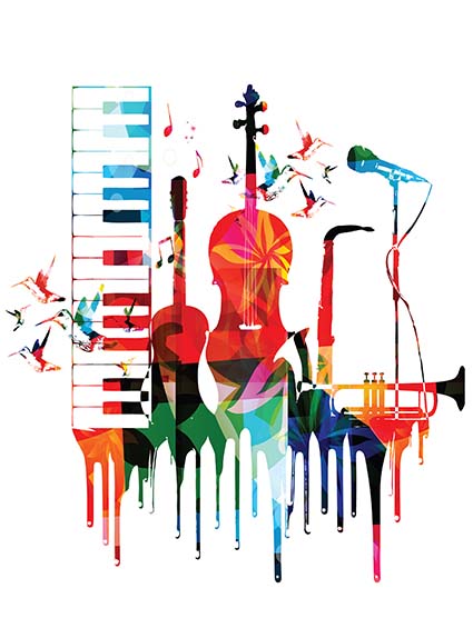 Regular Fit Printed T-Shirt Musical Instruments — image 6