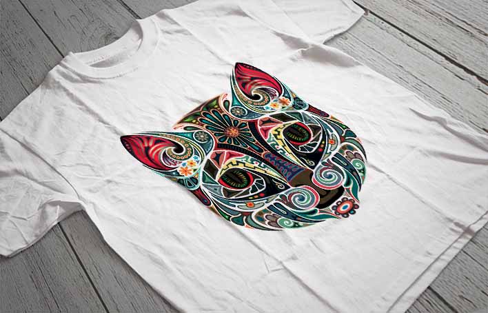 Regular Fit Printed T-Shirt Cat