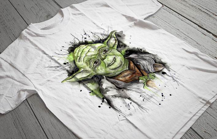 Regular Fit Printed T-Shirt Yoda