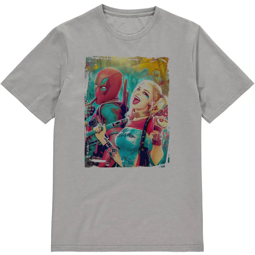 Regular Fit Printed T-Shirt Deadpool and Harley Quinn — image 3