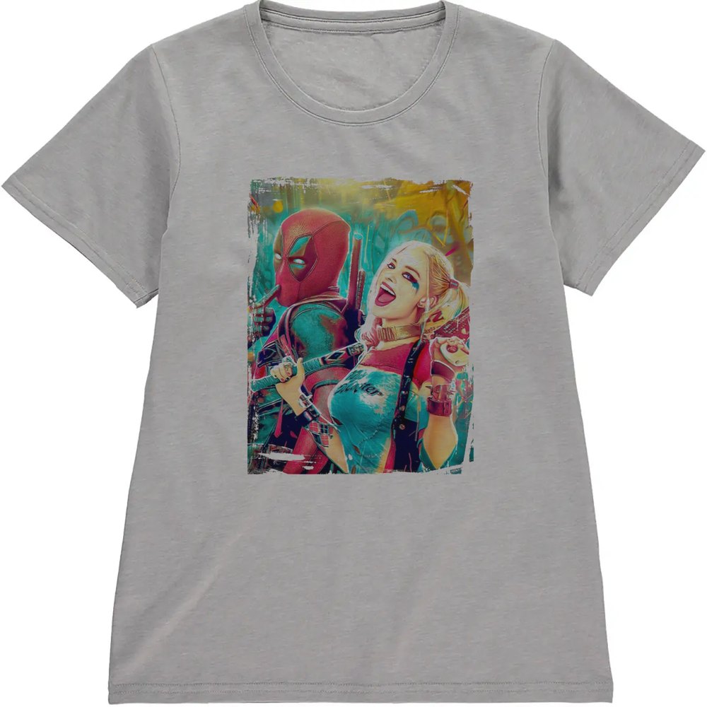 Regular Fit Printed T-Shirt Deadpool and Harley Quinn — image 5