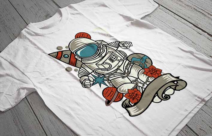 Regular Fit Printed T-Shirt Astronaut