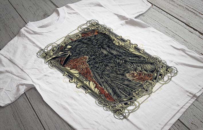 Regular Fit Printed T-Shirt Raven