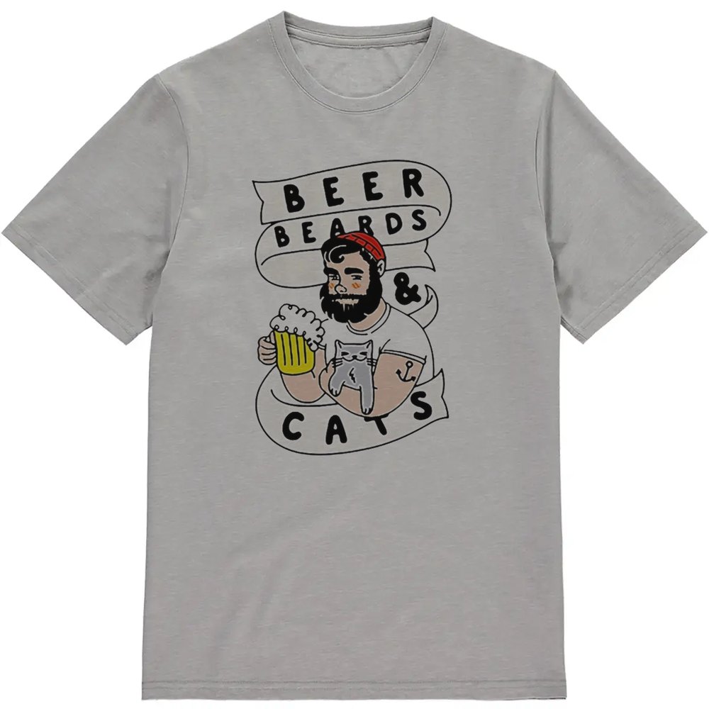 Regular Fit Printed T-Shirt Beer Beards and Cats — image 3