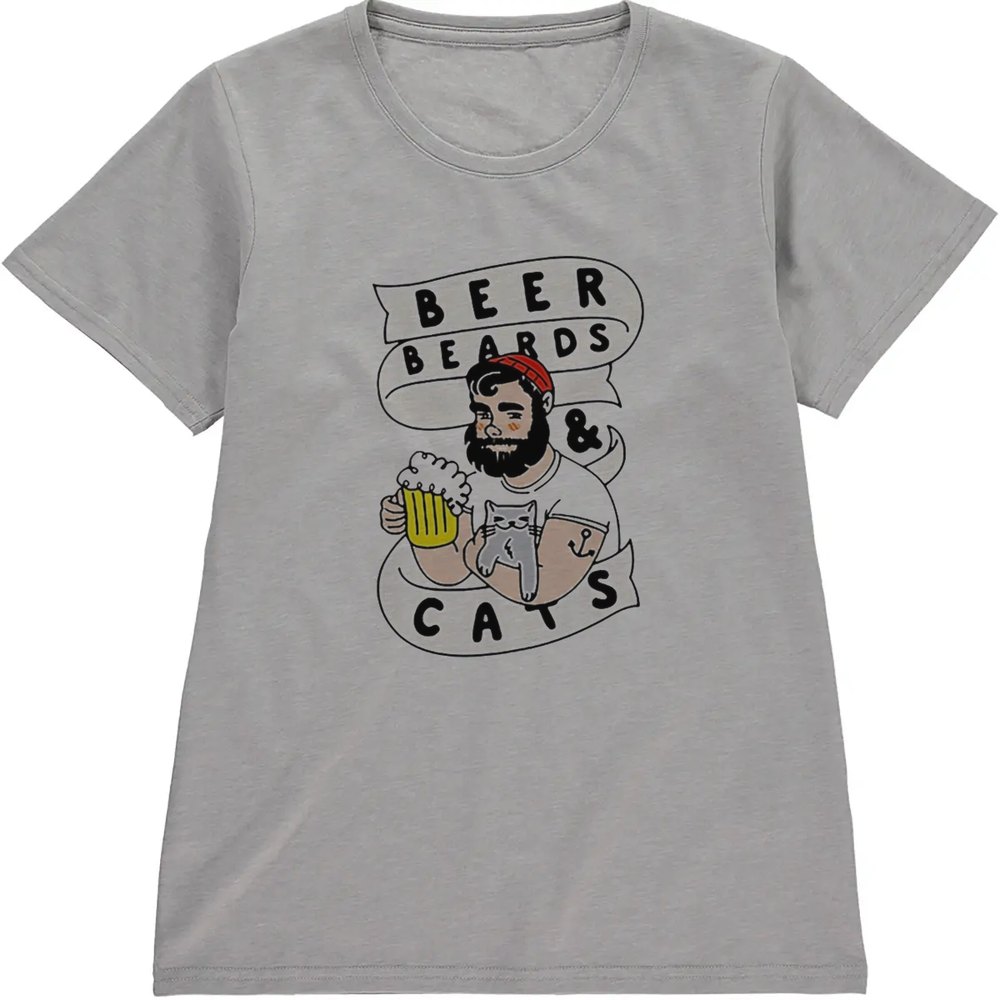 Regular Fit Printed T-Shirt Beer Beards and Cats — image 5