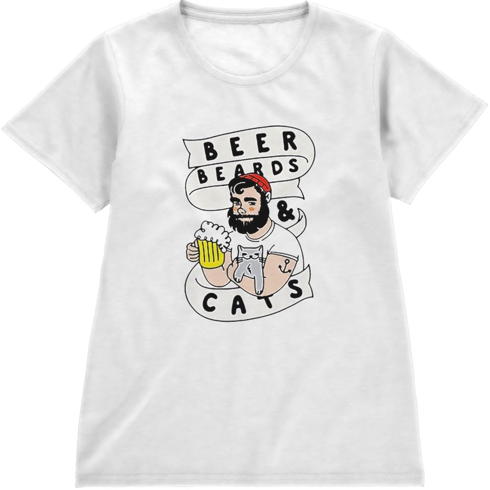 Regular Fit Printed T-Shirt Beer Beards and Cats — image 4